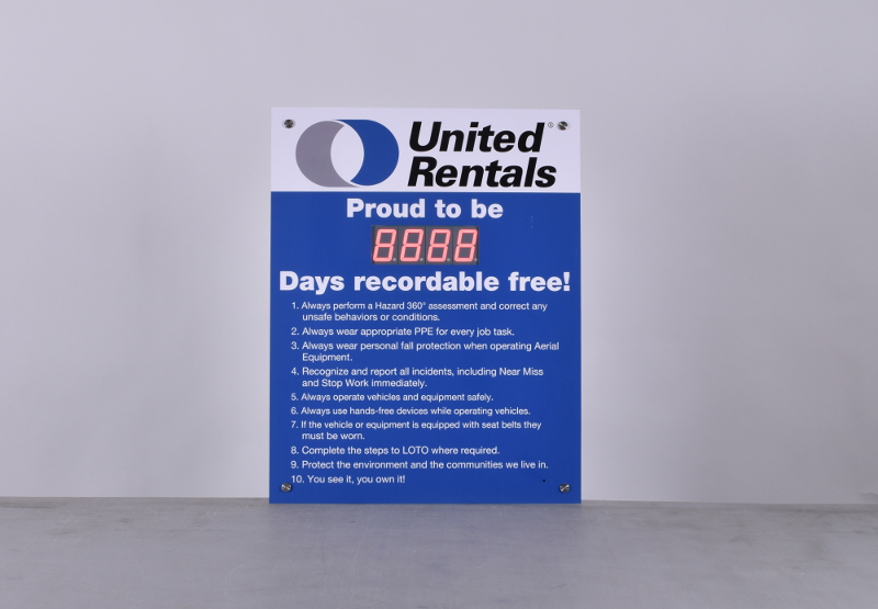 Electronic Safety Sign for United Rentals